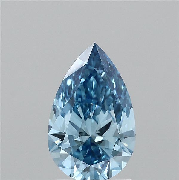 1.54 Carat Pear Lab Grown Diamond, Fancy Vivid Blue Color, SI1 Clarity
