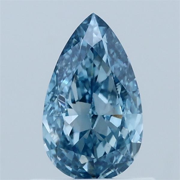 0.80 Carat Pear Lab Grown Diamond, Fancy Vivid Blue Color, VVS2 Clarity
