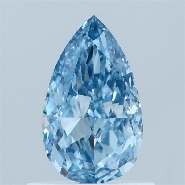 0.75 Carat Pear Lab Grown Diamond, Fancy Vivid Blue Color, VVS2 Clarity