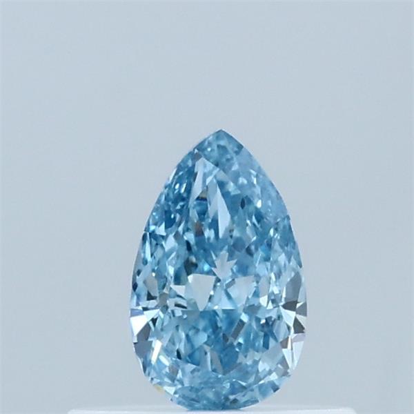 0.36 Carat Pear Lab Grown Diamond, Fancy Vivid Blue Color, VVS2 Clarity