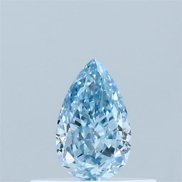 0.35 Carat Pear Lab Grown Diamond, Fancy Vivid Blue Color, VVS2 Clarity