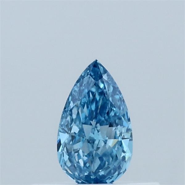 0.32 Carat Pear Lab Grown Diamond, Fancy Vivid Blue Color, VVS2 Clarity