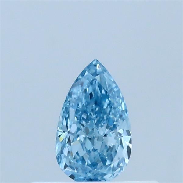 0.35 Carat Pear Lab Grown Diamond, Fancy Vivid Blue Color, VVS2 Clarity