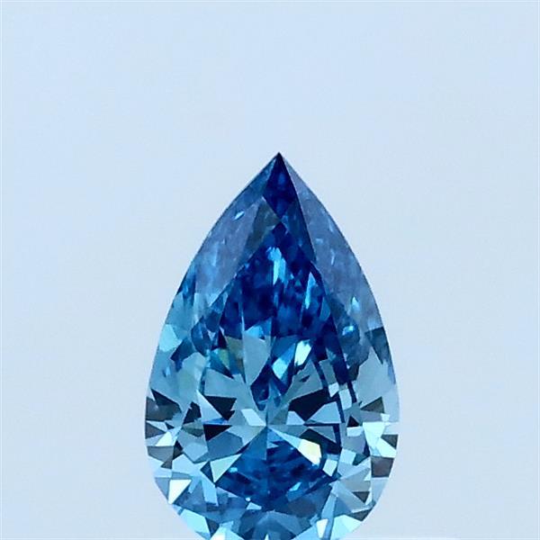 0.34 Carat Pear Lab Grown Diamond, Fancy Vivid Blue Color, VVS2 Clarity