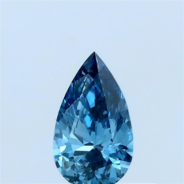 0.31 Carat Pear Lab Grown Diamond, Fancy Vivid Blue Color, VVS1 Clarity