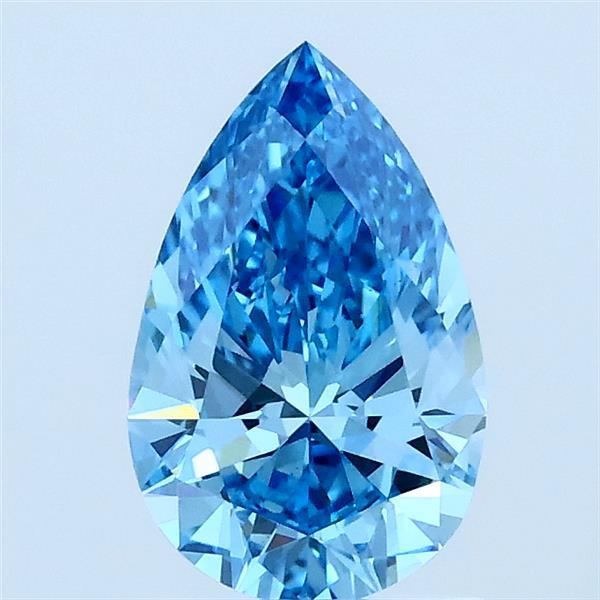 1.01 Carat Pear Lab Grown Diamond, Fancy Vivid Blue Color, VS1 Clarity
