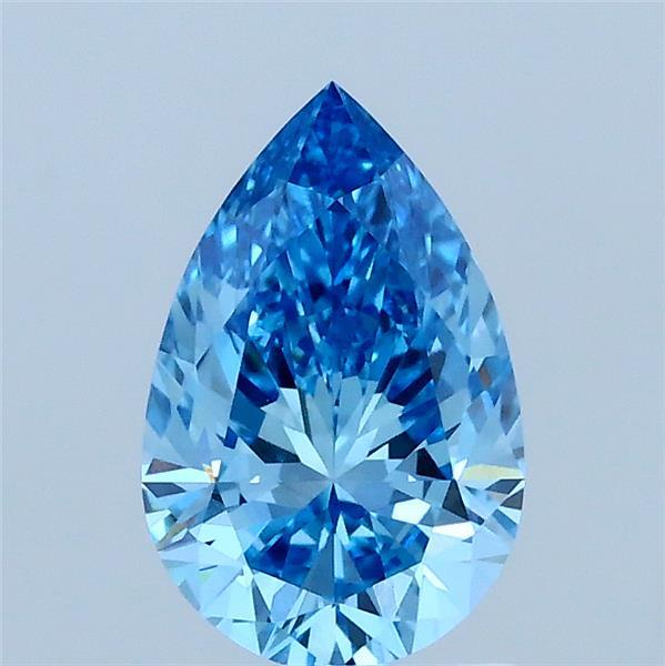 1.02 Carat Pear Lab Grown Diamond, Fancy Vivid Blue Color, VVS2 Clarity