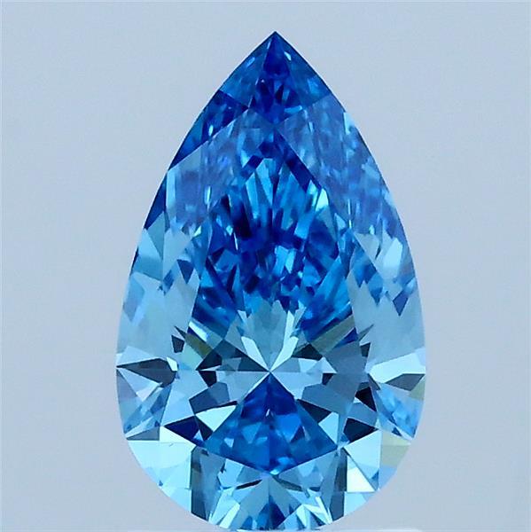 1.03 Carat Pear Lab Grown Diamond, Fancy Vivid Blue Color, VS1 Clarity