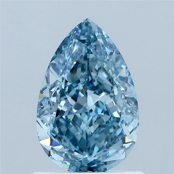 1.18 Carat Pear Lab Grown Diamond, Fancy Vivid Blue Color, VS1 Clarity