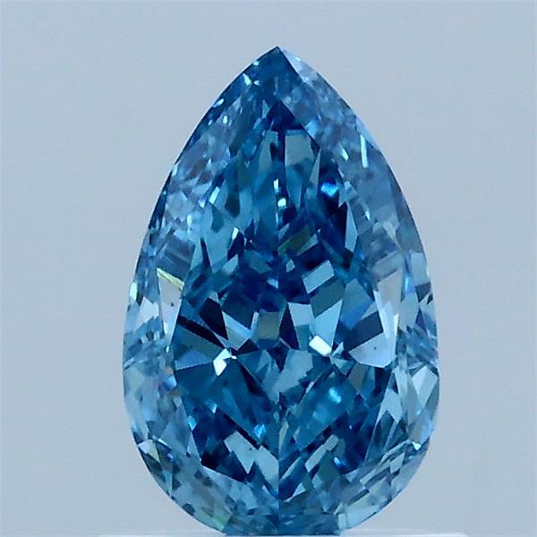 1.01 Carat Pear Lab Grown Diamond, Fancy Vivid Blue Color, VS1 Clarity