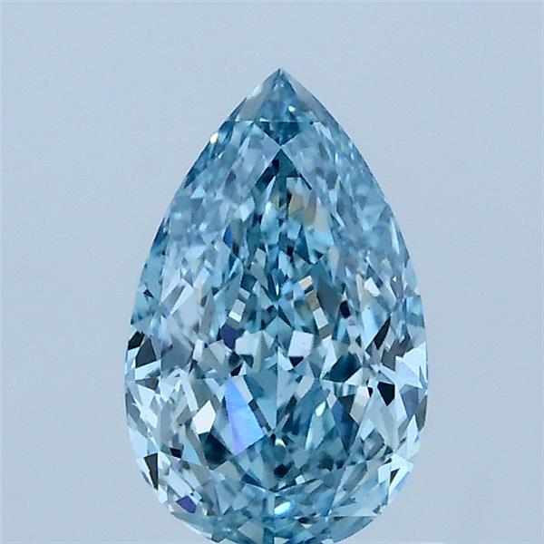 1.04 Carat Pear Lab Grown Diamond, Fancy Vivid Blue Color, VS1 Clarity