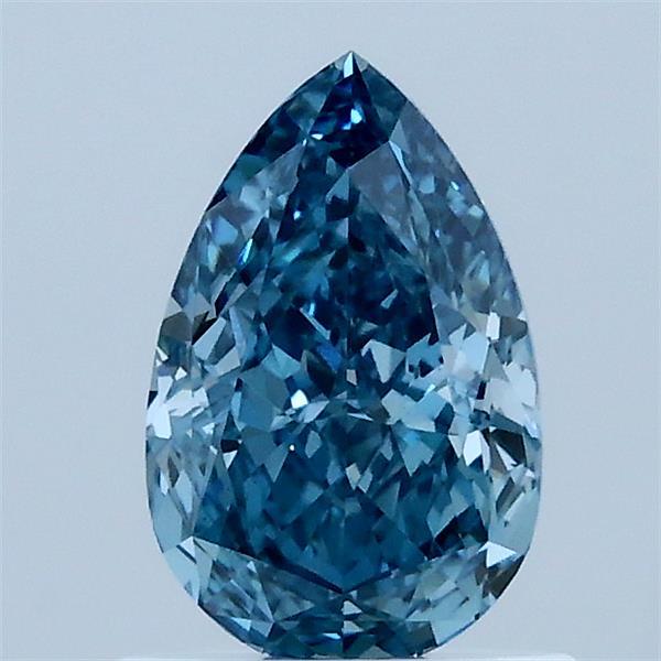 1.02 Carat Pear Lab Grown Diamond, Fancy Vivid Blue Color, VS1 Clarity