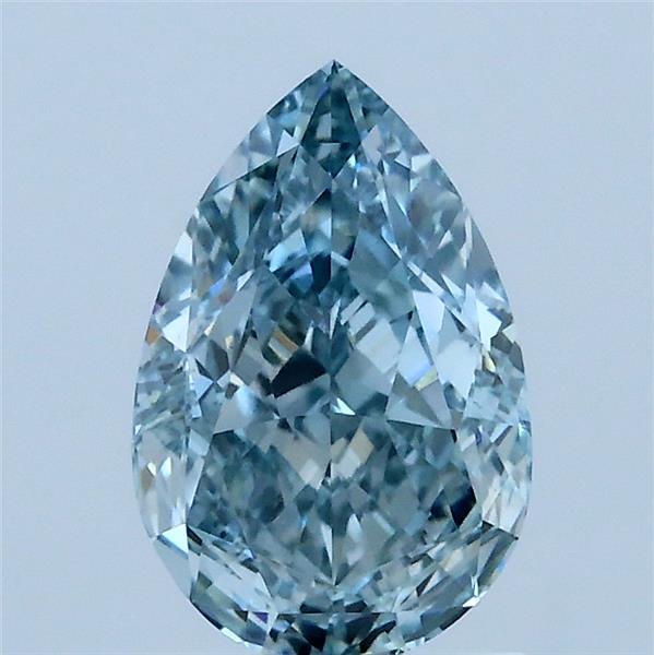 1.60 Carat Pear Lab Grown Diamond, Fancy Greenish Blue Color, VVS2 Clarity