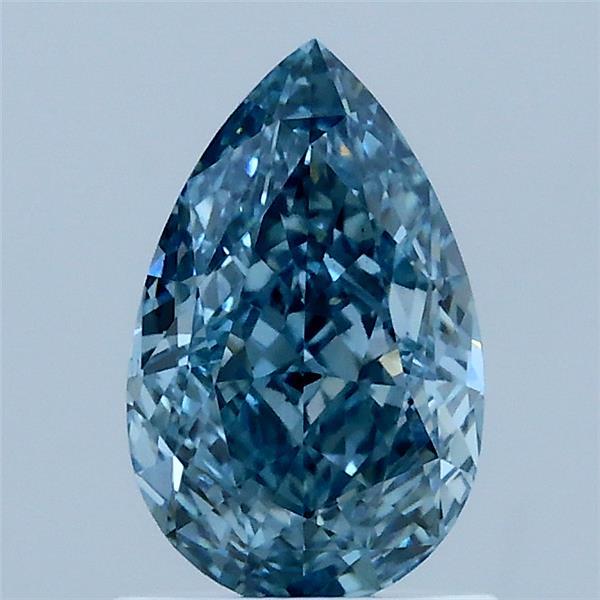 1.19 Carat Pear Lab Grown Diamond, Fancy Vivid Blue Color, VS1 Clarity