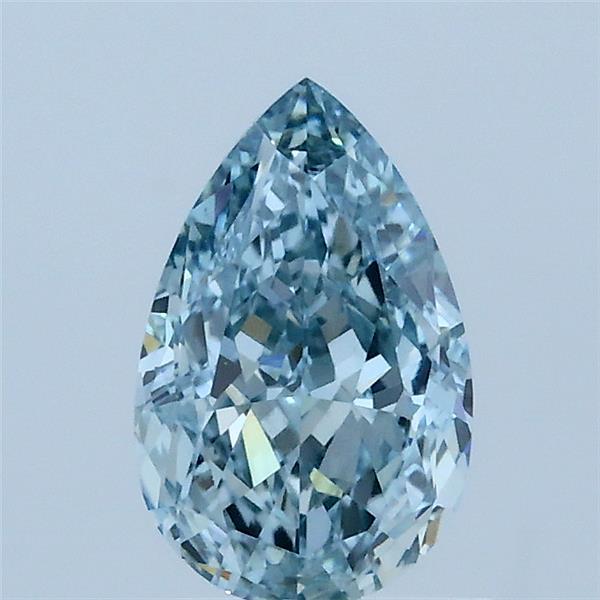 1.12 Carat Pear Lab Grown Diamond, Fancy Intense Blue Color, VVS2 Clarity