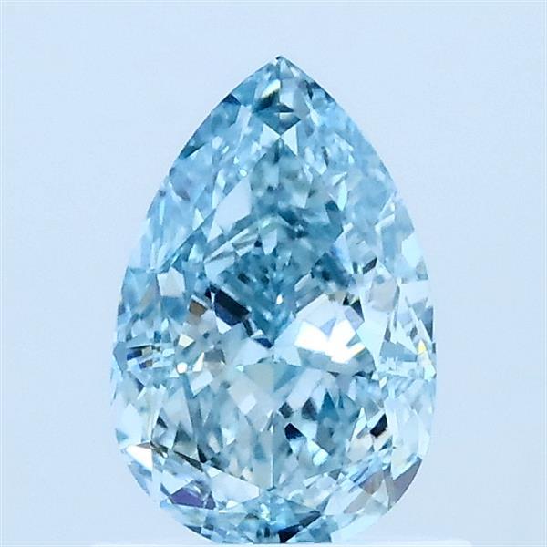 1.00 Carat Pear Lab Grown Diamond, Fancy Vivid Blue Color, VVS2 Clarity