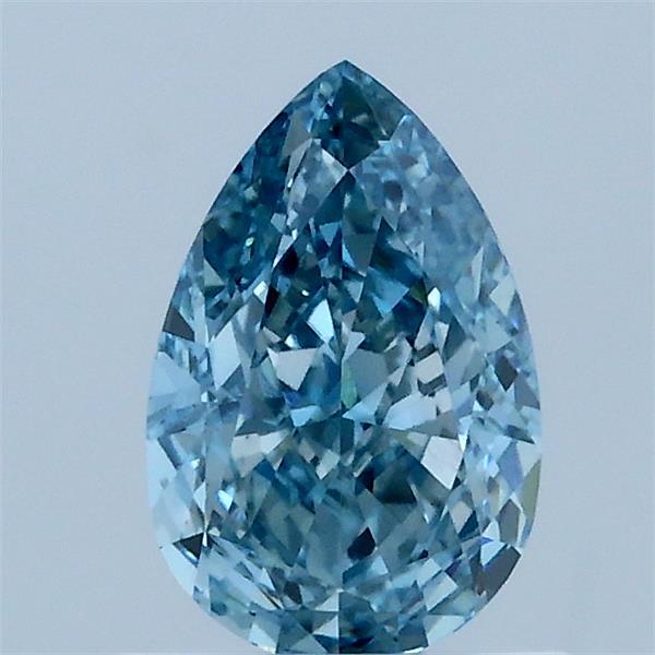 1.05 Carat Pear Lab Grown Diamond, Fancy Vivid Blue Color, VS1 Clarity