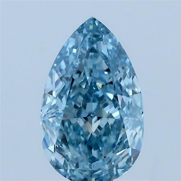1.08 Carat Pear Lab Grown Diamond, Fancy Vivid Blue Color, VS1 Clarity