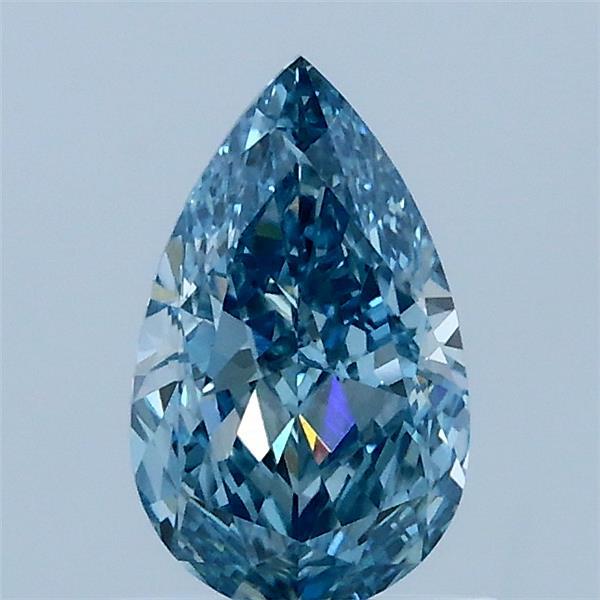 1.00 Carat Pear Lab Grown Diamond, Fancy Vivid Blue Color, VS1 Clarity
