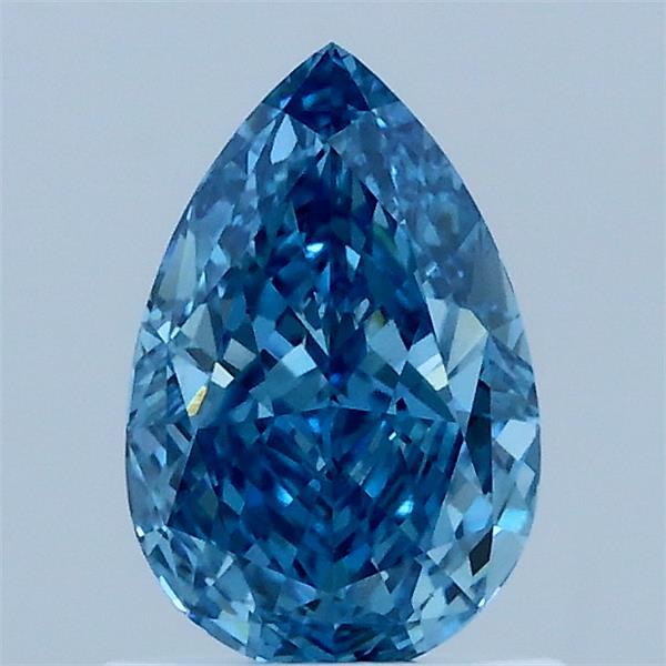 1.03 Carat Pear Lab Grown Diamond, Fancy Vivid Blue Color, VS1 Clarity