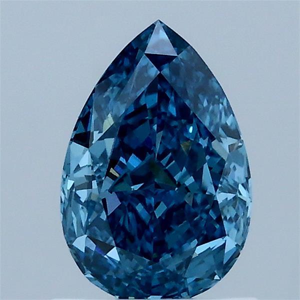 1.01 Carat Pear Lab Grown Diamond, Fancy Vivid Blue Color, VS2 Clarity
