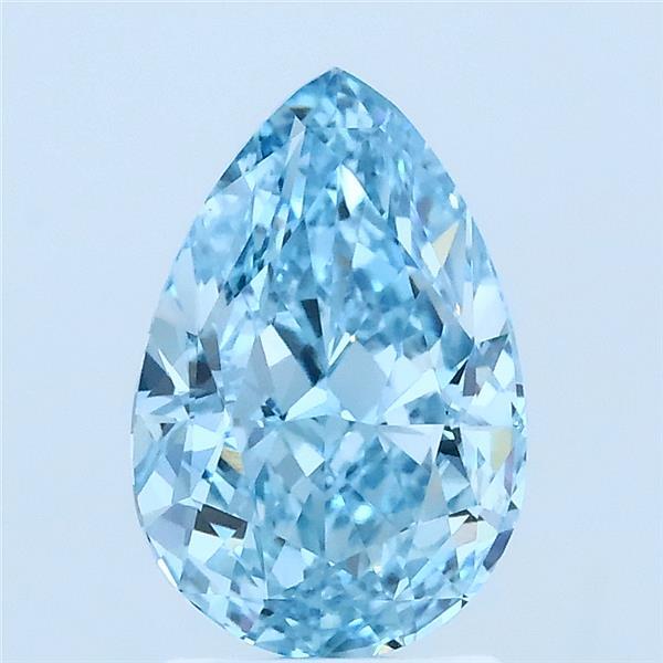 2.01 Carat Pear Lab Grown Diamond, Fancy Vivid Blue Color, VS1 Clarity