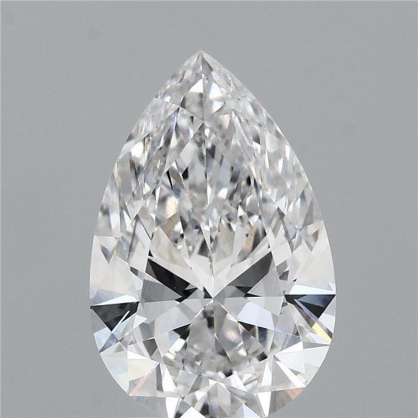 3.05 Carat Pear Lab Grown Diamond, Fancy Vivid Blue Color, VS2 Clarity