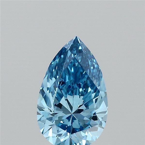 1.00 Carat Pear Lab Grown Diamond, Fancy Vivid Blue Color, VS1 Clarity
