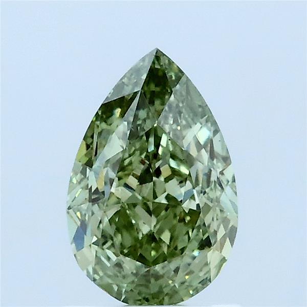 1.01 Carat Pear Lab Grown Diamond, Fancy Vivid Green Color, VS1 Clarity