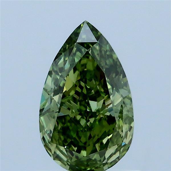 1.04 Carat Pear Lab Grown Diamond, Fancy Vivid Green Color, VS1 Clarity