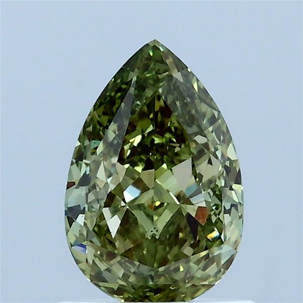 1.04 Carat Pear Lab Grown Diamond, Fancy Vivid Green Color, VS1 Clarity