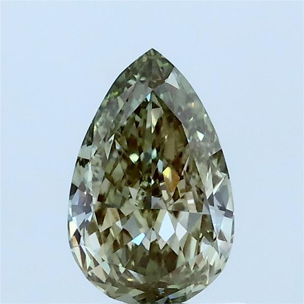 0.76 Carat Pear Lab Grown Diamond, Fancy Intense Green Color, VS1 Clarity