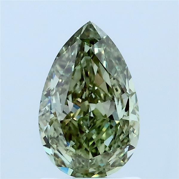 1.15 Carat Pear Lab Grown Diamond, Fancy Vivid Green Color, VS1 Clarity