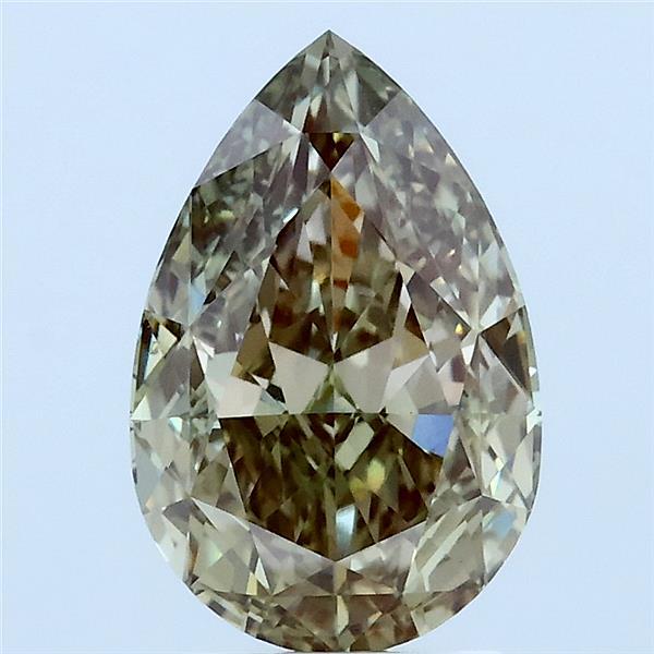 2.23 Carat Pear Lab Grown Diamond, Fancy Intense Green Color, VS1 Clarity