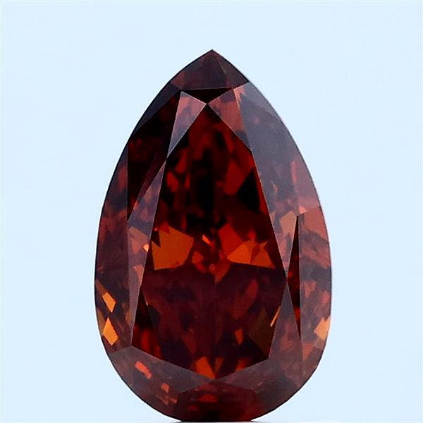 1.01 Carat Pear Lab Grown Diamond, Fancy Deep Orange Color, VVS2 Clarity