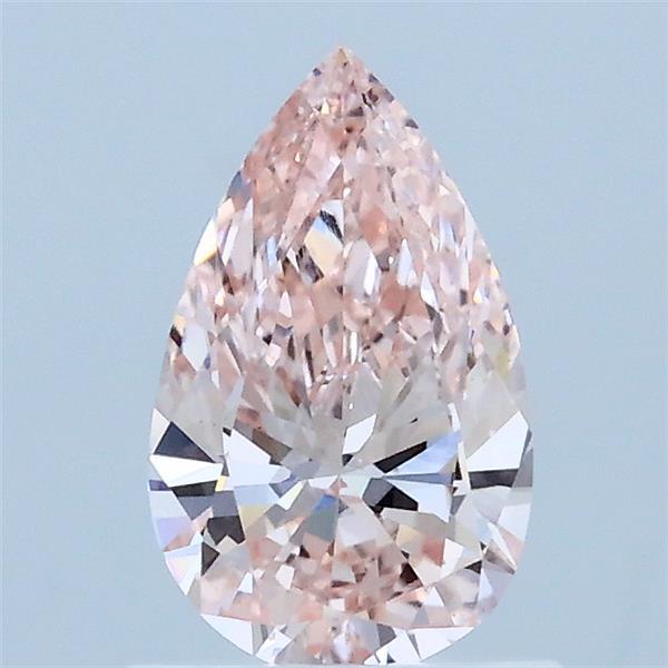 0.76 Carat Pear Lab Grown Diamond, Fancy Intense Pink Color, VS1 Clarity