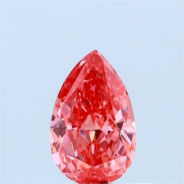 0.45 Carat Pear Lab Grown Diamond, Fancy Vivid Pink Color, VVS2 Clarity