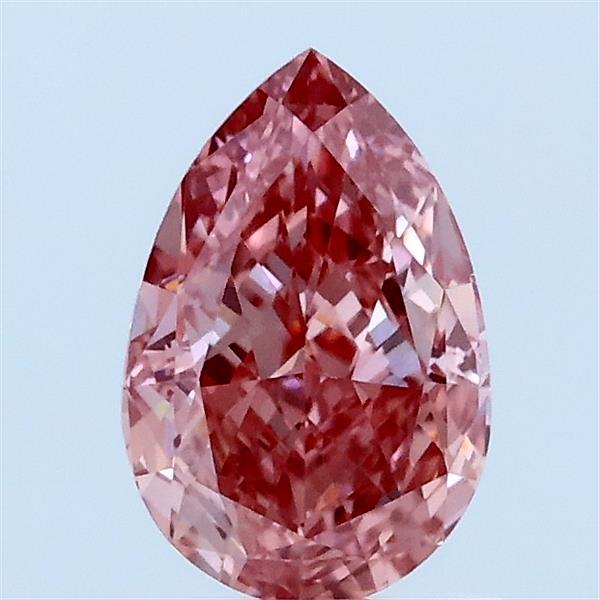 1.04 Carat Pear Lab Grown Diamond, Fancy Vivid Pink Color, VVS2 Clarity
