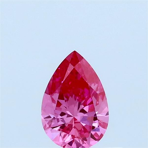 0.31 Carat Pear Lab Grown Diamond, Fancy Vivid Pink Color, VVS2 Clarity