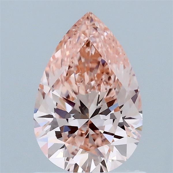 1.00 Carat Pear Lab Grown Diamond, Fancy Intense Pink Color, VVS1 Clarity