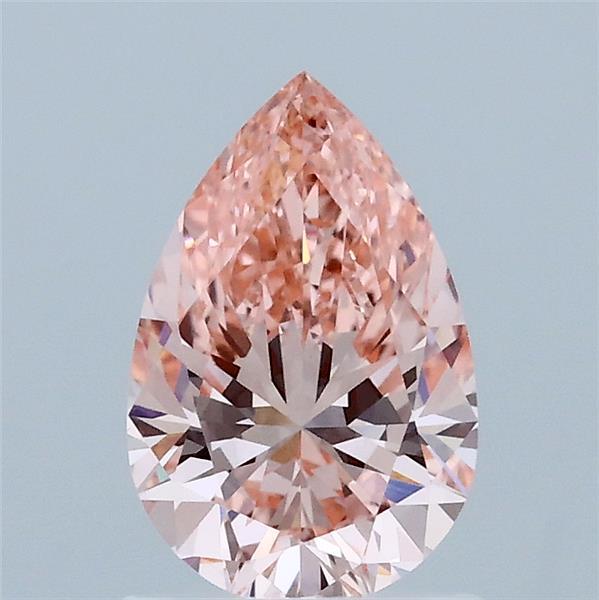 1.02 Carat Pear Lab Grown Diamond, Fancy Vivid Pink Color, VVS2 Clarity