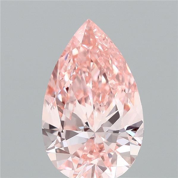 0.99 Carat Pear Lab Grown Diamond, Fancy Vivid Pink Color, VVS2 Clarity