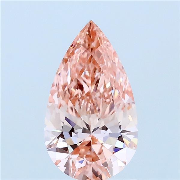 1.00 Carat Pear Lab Grown Diamond, Fancy Vivid Pink Color, VS1 Clarity