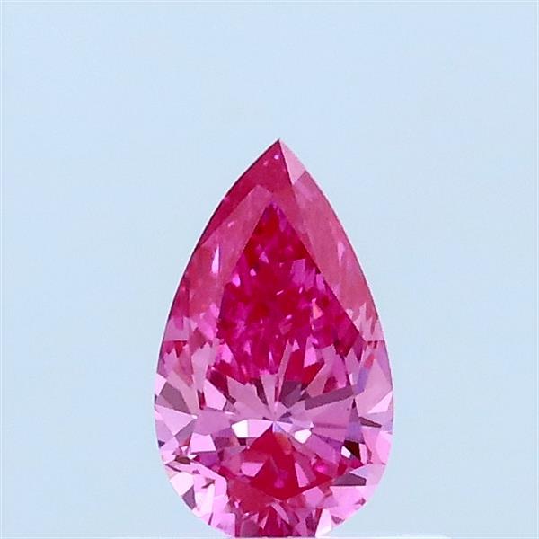 0.36 Carat Pear Lab Grown Diamond, Fancy Vivid Pink Color, VVS2 Clarity