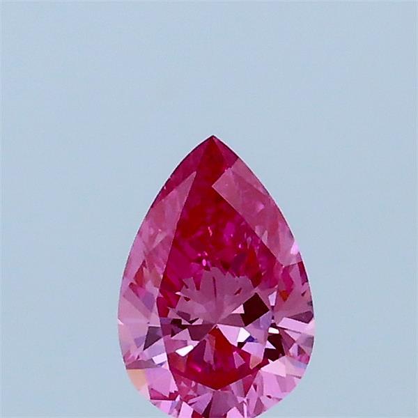 0.34 Carat Pear Lab Grown Diamond, Fancy Vivid Pink Color, VVS1 Clarity
