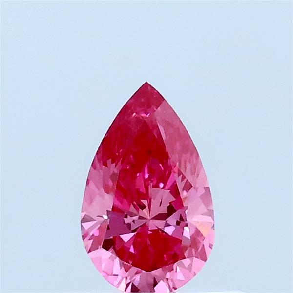 0.36 Carat Pear Lab Grown Diamond, Fancy Vivid Pink Color, VVS2 Clarity