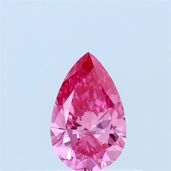 0.31 Carat Pear Lab Grown Diamond, Fancy Vivid Pink Color, VVS2 Clarity