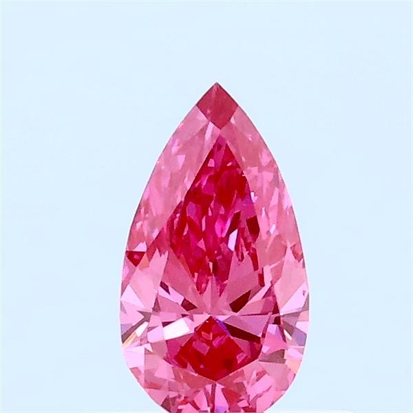 0.39 Carat Pear Lab Grown Diamond, Fancy Vivid Pink Color, VS1 Clarity