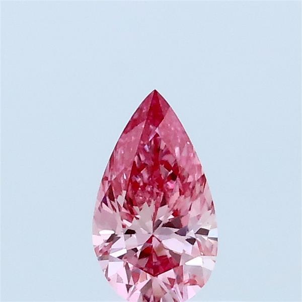 0.30 Carat Pear Lab Grown Diamond, Fancy Vivid Pink Color, VVS2 Clarity