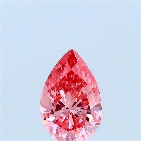 0.31 Carat Pear Lab Grown Diamond, Fancy Vivid Pink Color, VVS2 Clarity